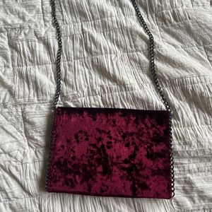 NWT Burgundy Maroon Velvet Purse with chain accents - Chelsea 28 for Nordstrom